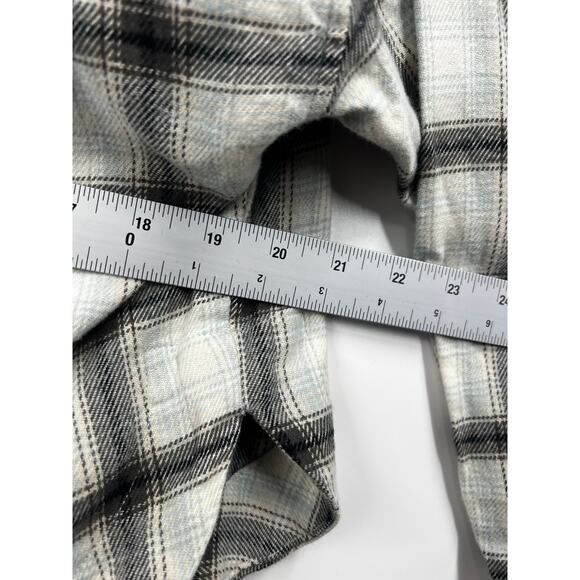 Madewell‎ Womens Celestial Blue Flannel Dolman Crop Shirt in Plaid Small - Picture 8 of 9